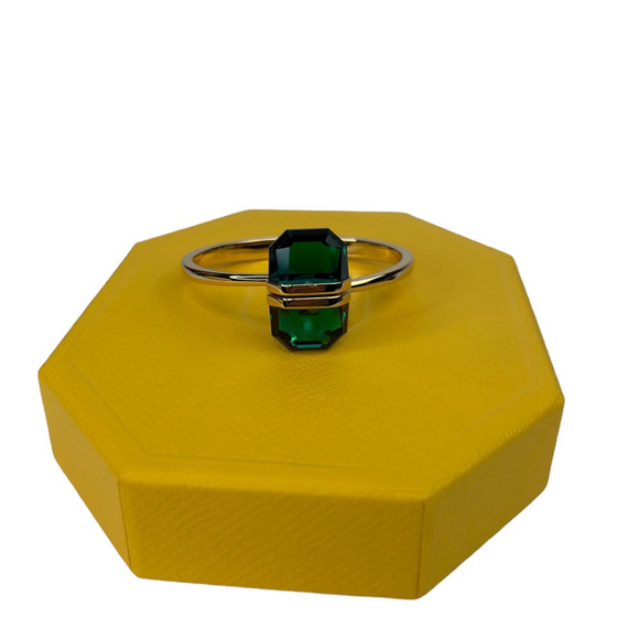 Swarovski Lucent bangle Magnetic closure Oversized crystal Green Bracelet L
